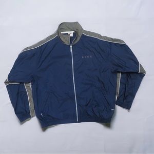 Vintage Men’s Nike Navy/Grey Windbreaker Jacket | Size Large